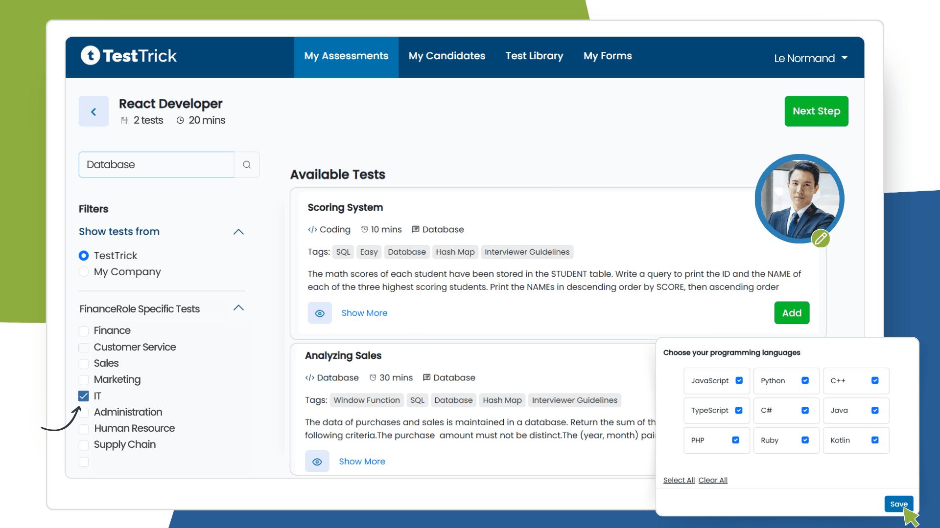 Right Developers with Our Screening Tests