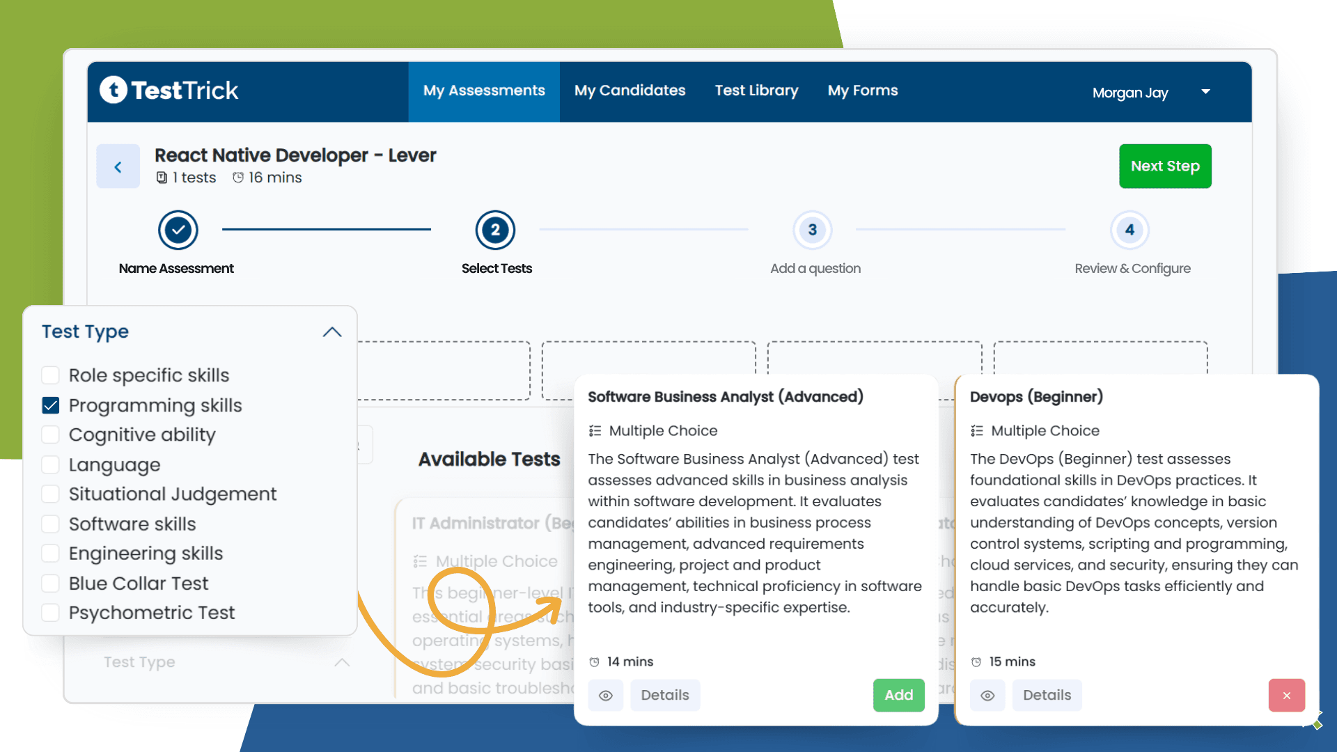Built-in and customized tests|TestTrick